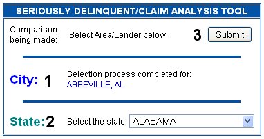 Screenshot of analysis selection page
