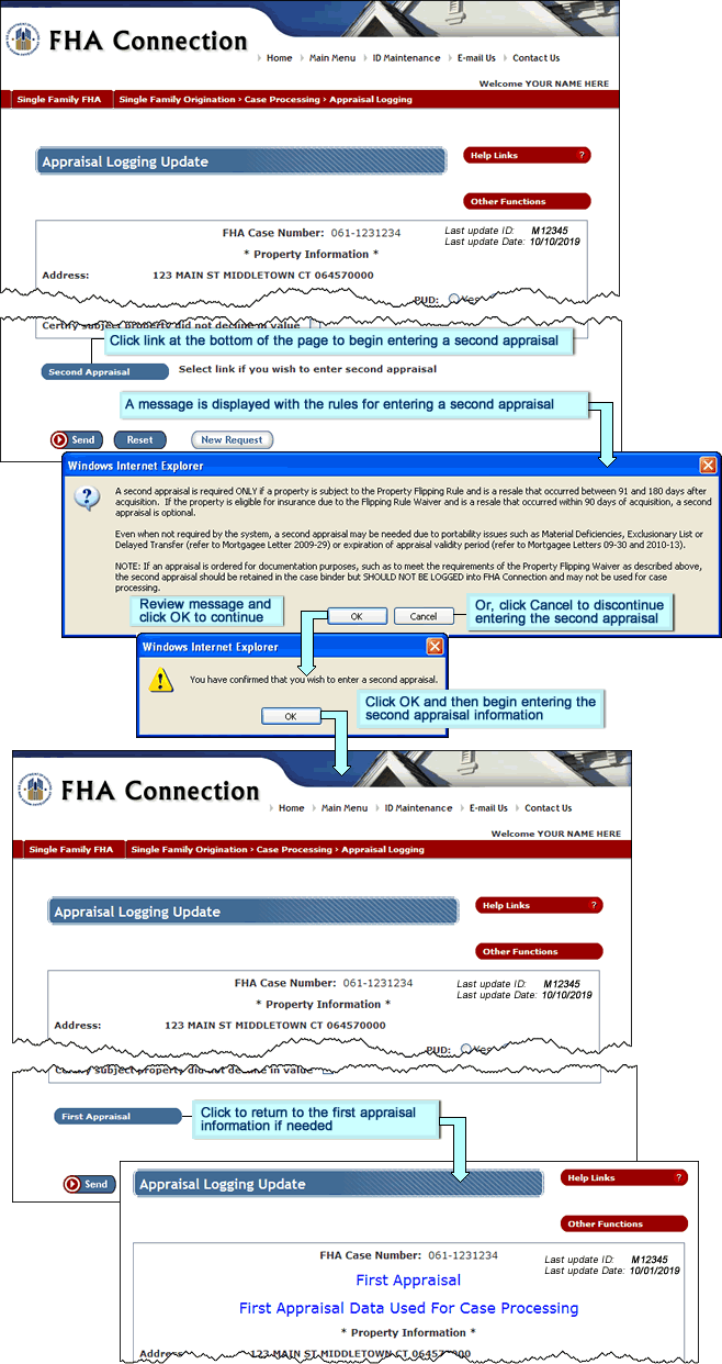 Appraisal Logging Update page