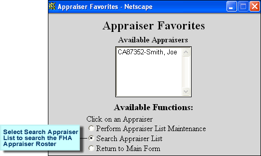 Appraiser Favorites, Maintenance