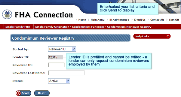 Condominium Reviewer Registry page