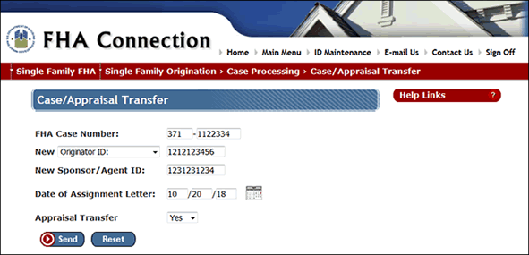 Case Transfer page