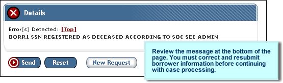 Details page section of HECM Insurance Application Update page