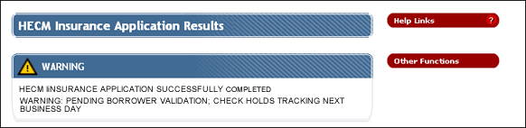 Insurance Application Update page error message for failed borrower validation