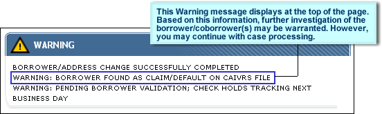 Message: Request placed on hold pending HOC processing
