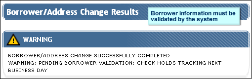 Error Message:  Borrower information did not pass initial validation