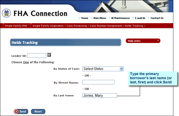 Search by last name on the Holds Tracking page