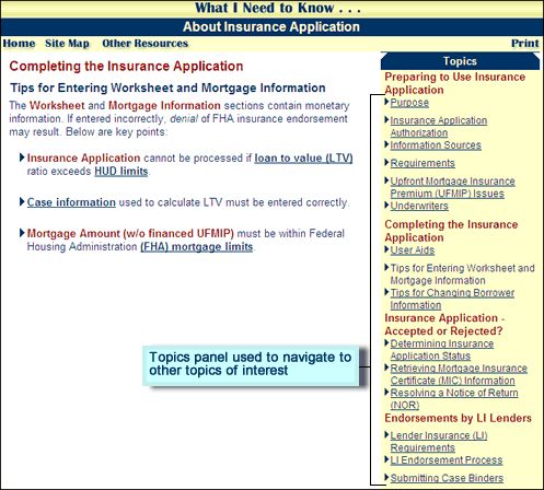 WINK information page sample